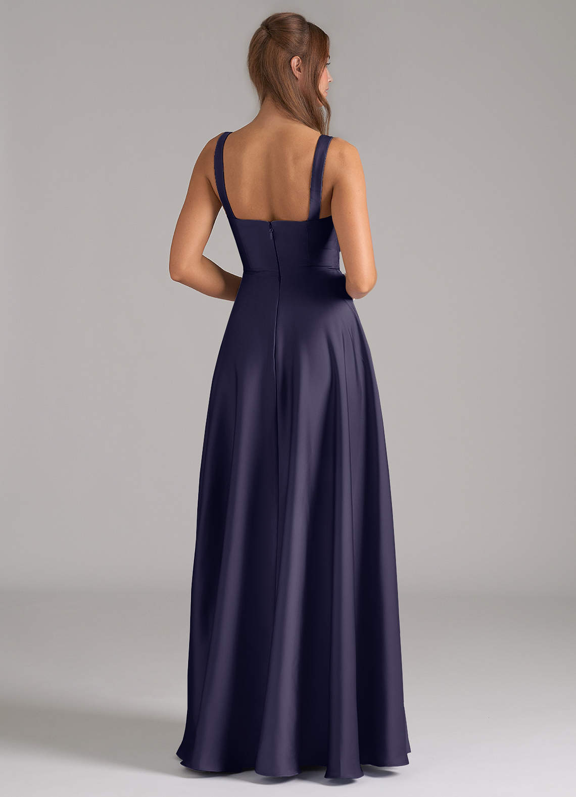 Azazie Shaude Bridesmaid Dresses Stormy A-Line Pleated Stretch Satin Dress image5