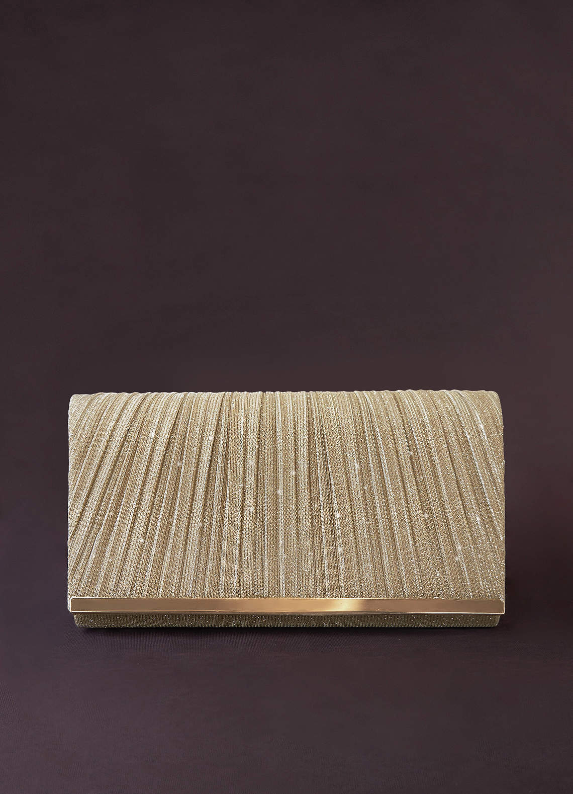 front Pleats Elegant Clutch Bag