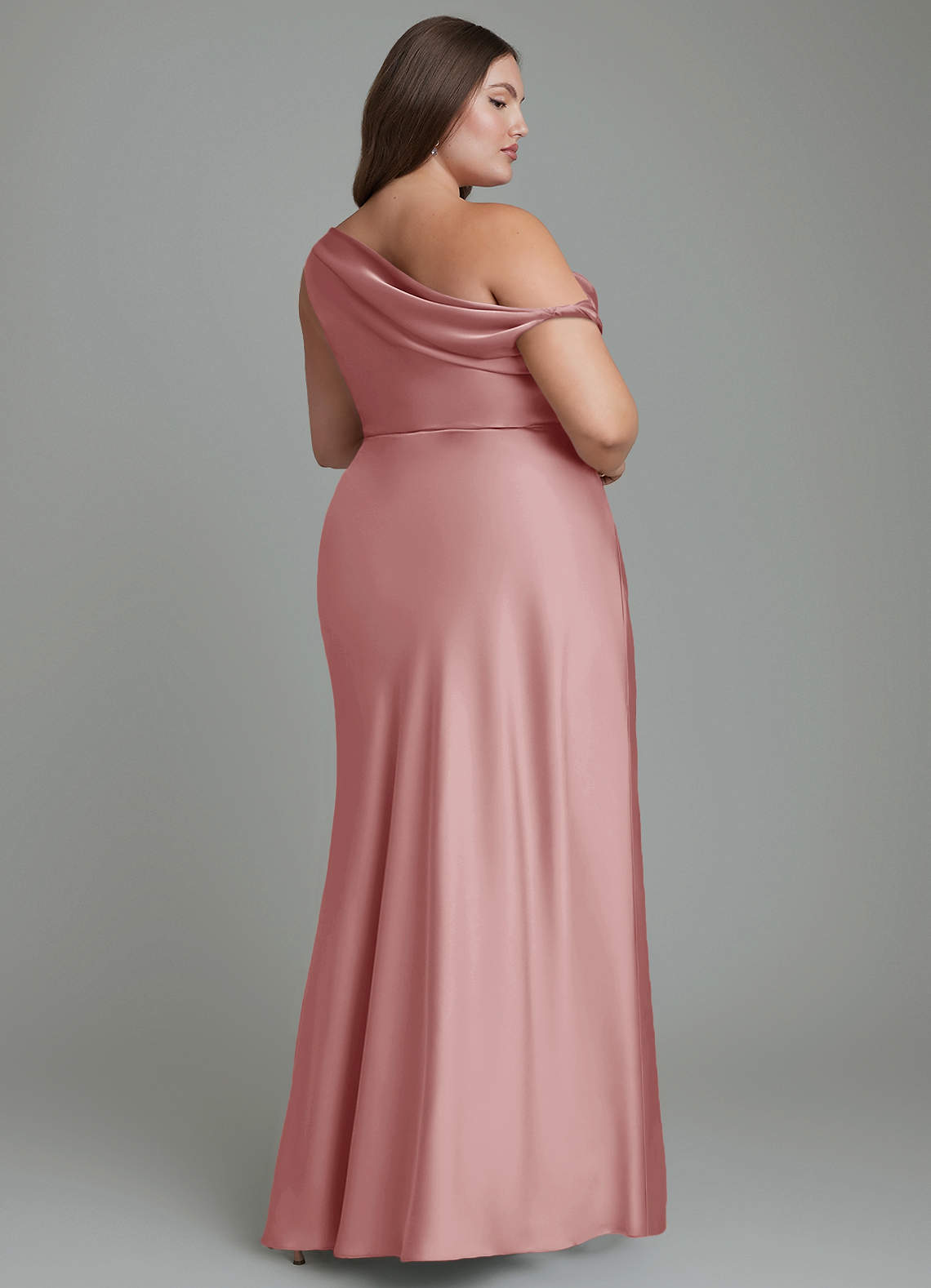 Azazie Emerson Dusty Rose Stretch Satin Bridesmaid Dresses