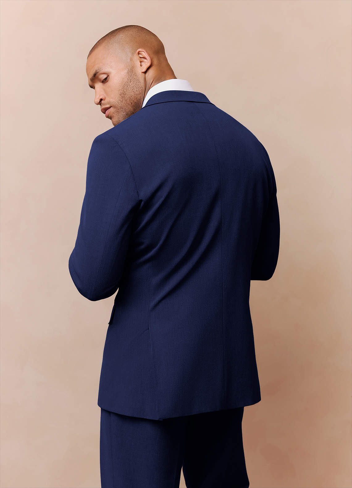 front Savile Blue Wool Blend Suit Jacket