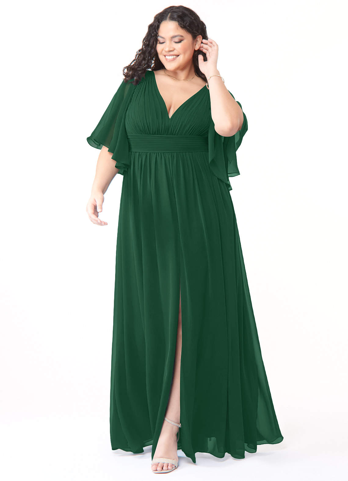 green chiffon dress plus size PrettyLittleThing Plus Emerald Green Chiffon One Shoulder Ruched Detail Maxi  Dress