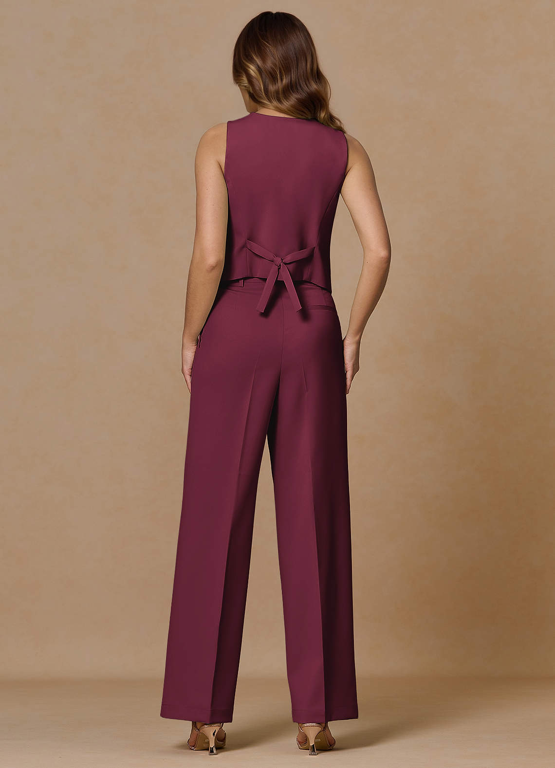 front Rowan Burgundy Refined Weave Performance vest