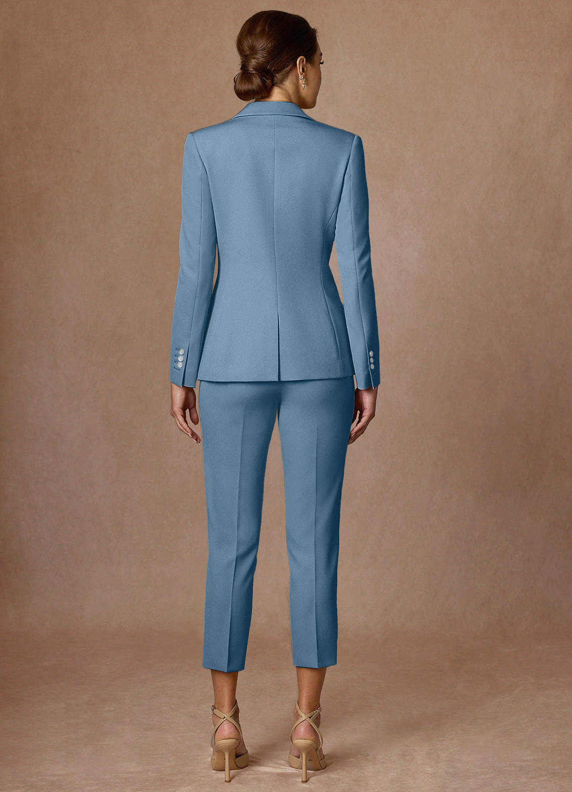 front Kennedy Steel Blue Structured Stretch Blazer