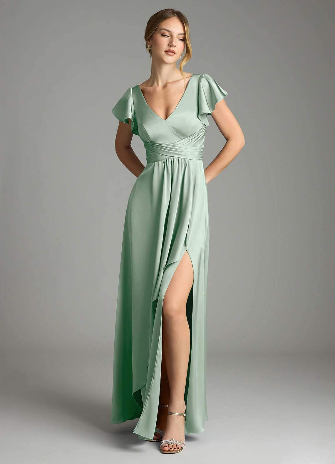 omari silk dress Azazie Omari