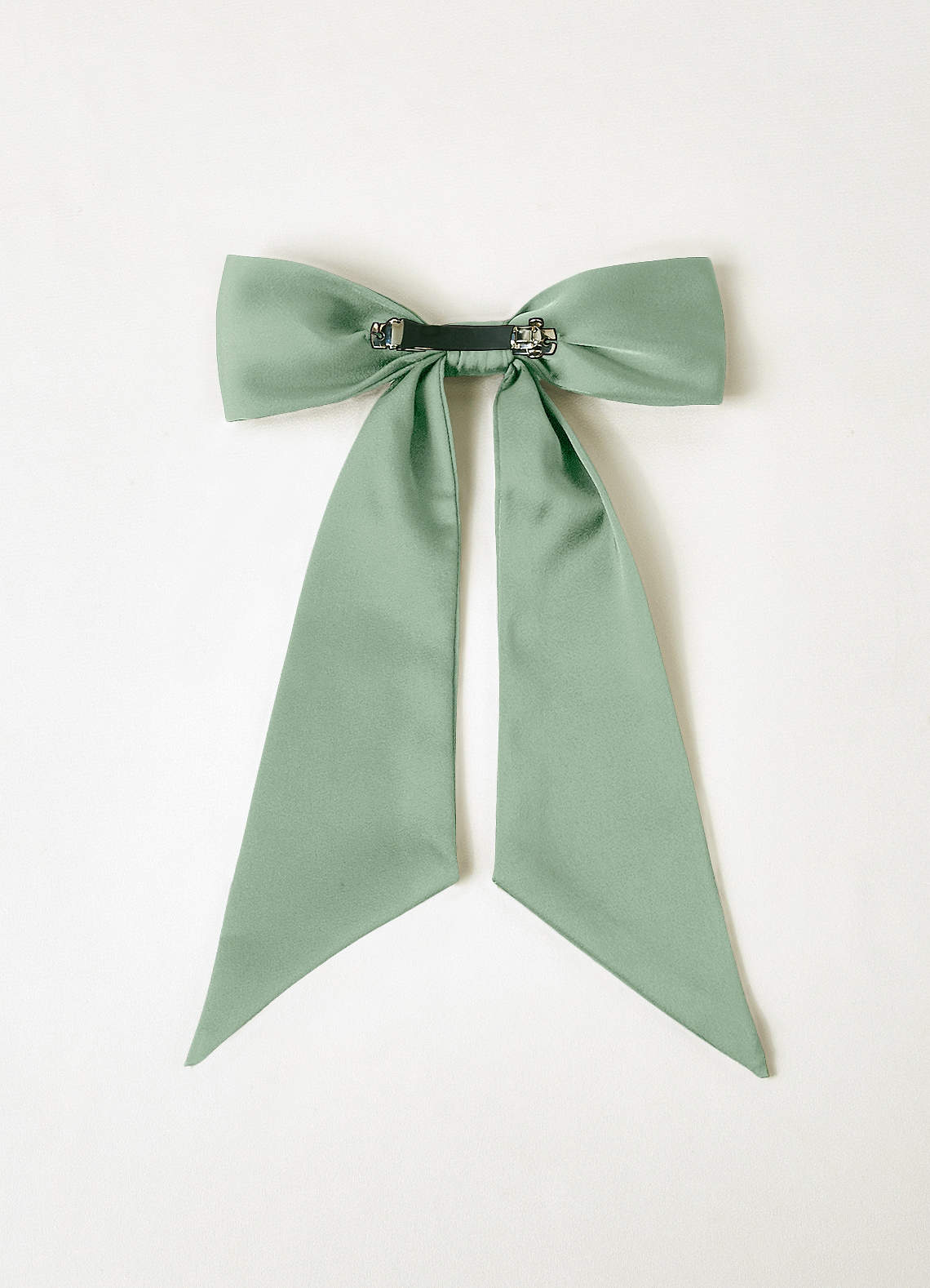 front Matching Color Stretch Satin Bow Hair Clip