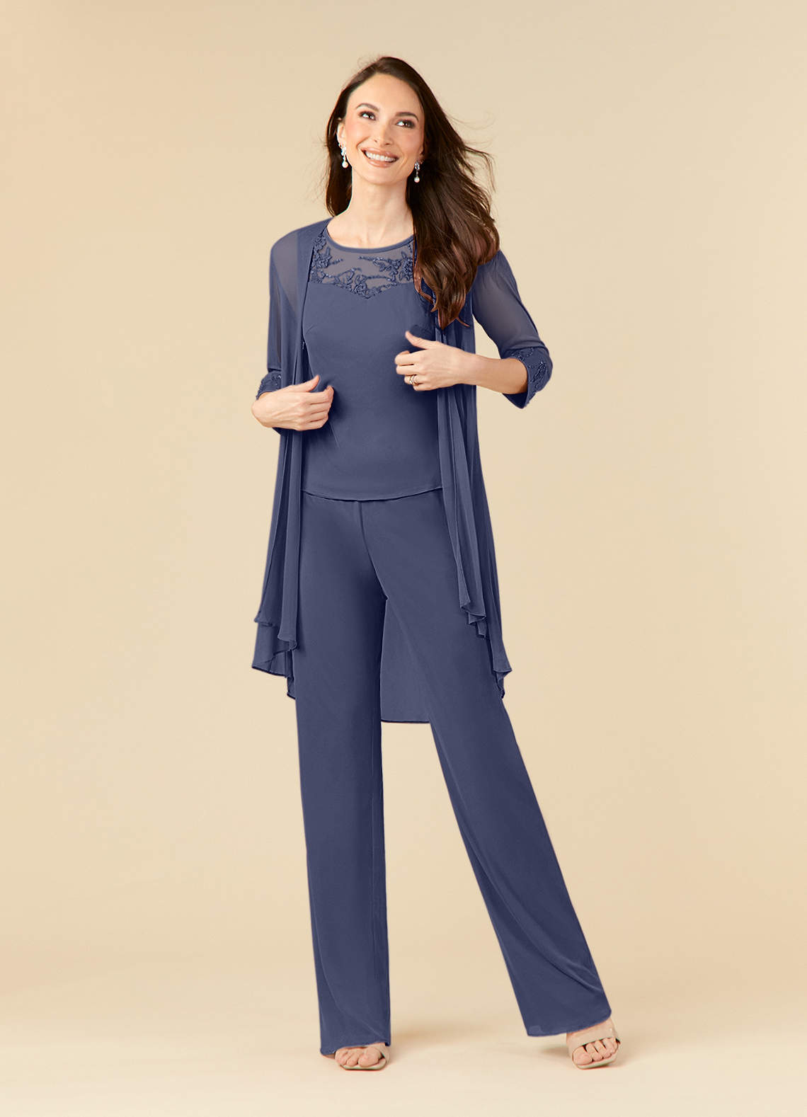 Azazie Frances Mother of the Bride Dresses Stormy Jumpsuit/Pantsuit Scoop Mesh Dress image1