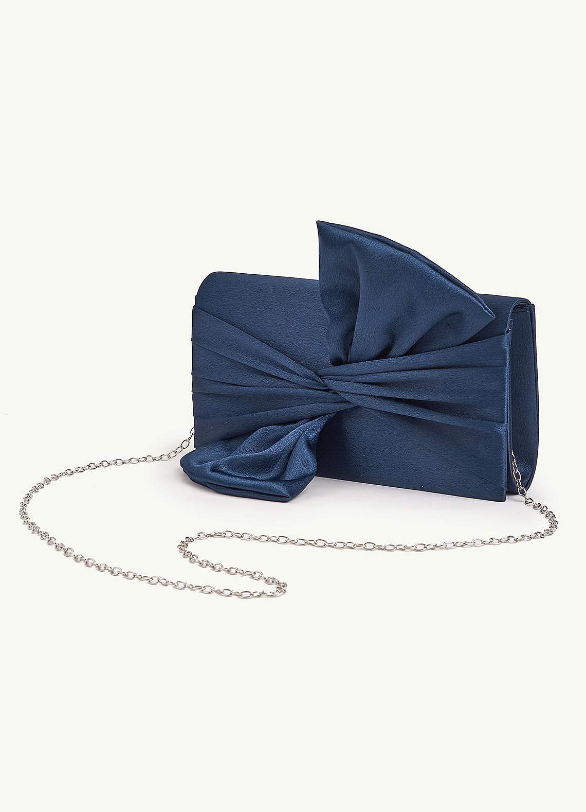 front Satin Twist Bow Clutch
