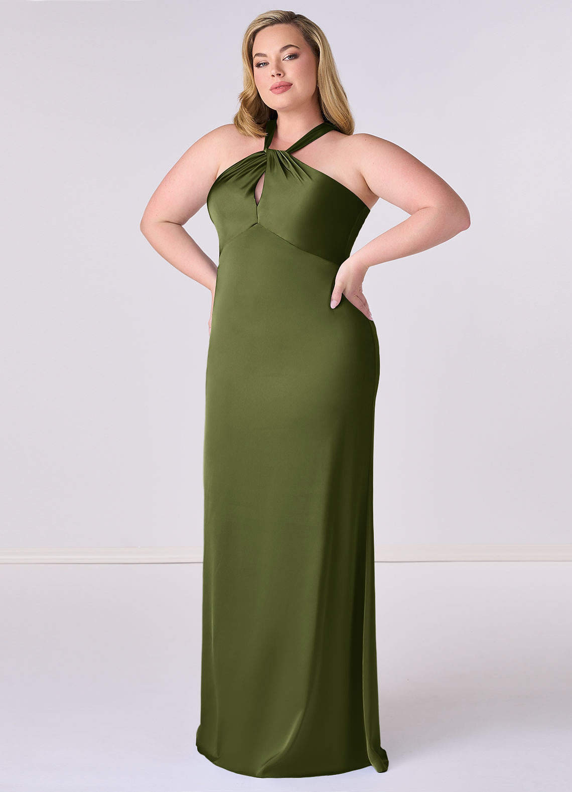 Barbie ♥ Azazie Vente Finale Robe Fourreau en Satin extensible Barbie Pink image8