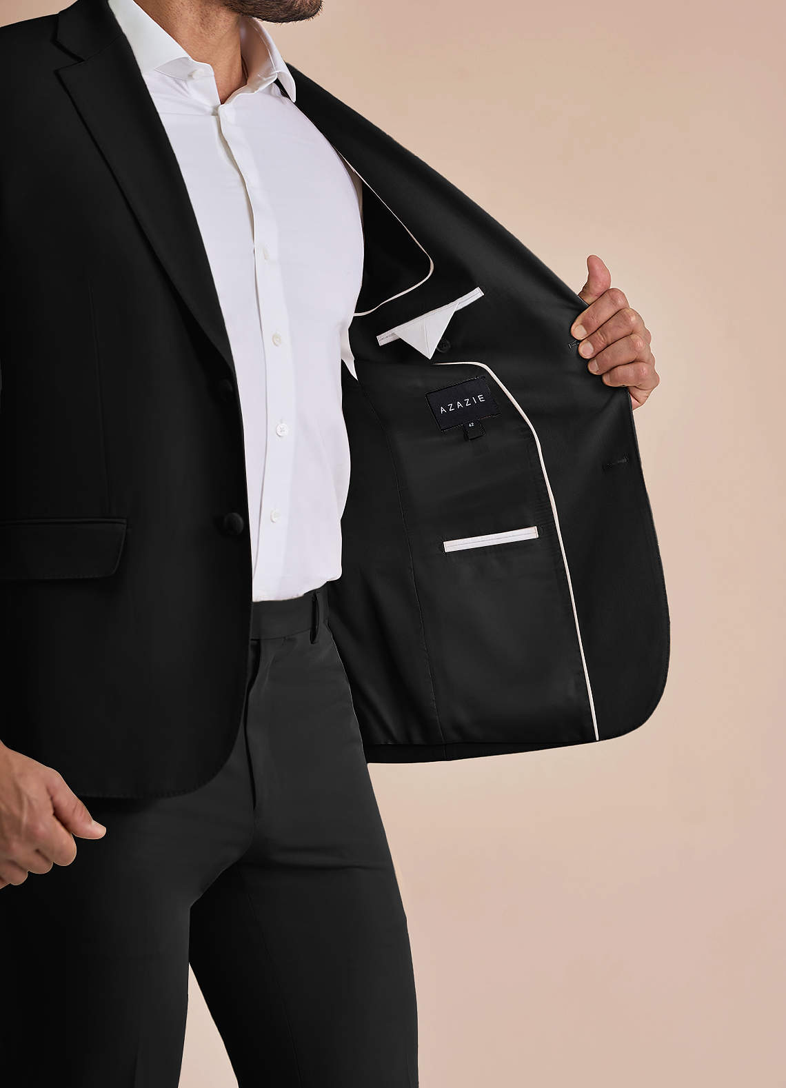 front William Black Comfort Blend Suit