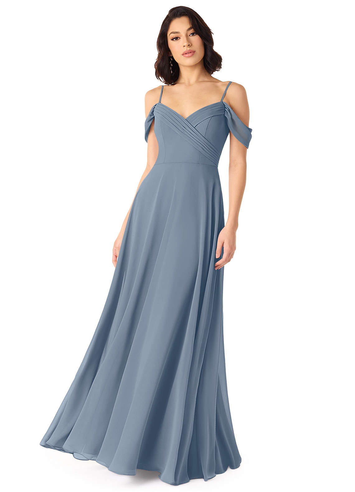 Azazie Tancie Bridesmaid Dresses Twilight A-Line Off the Shoulder Chiffon Convertible Dress image1