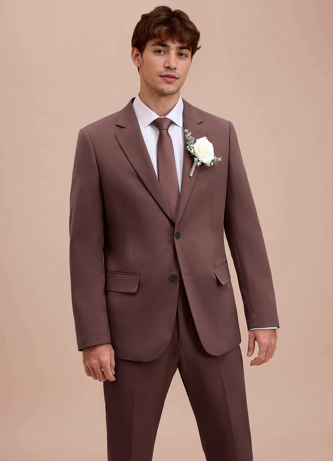 front Ethan Espresso Refined Weave Suit Jacket