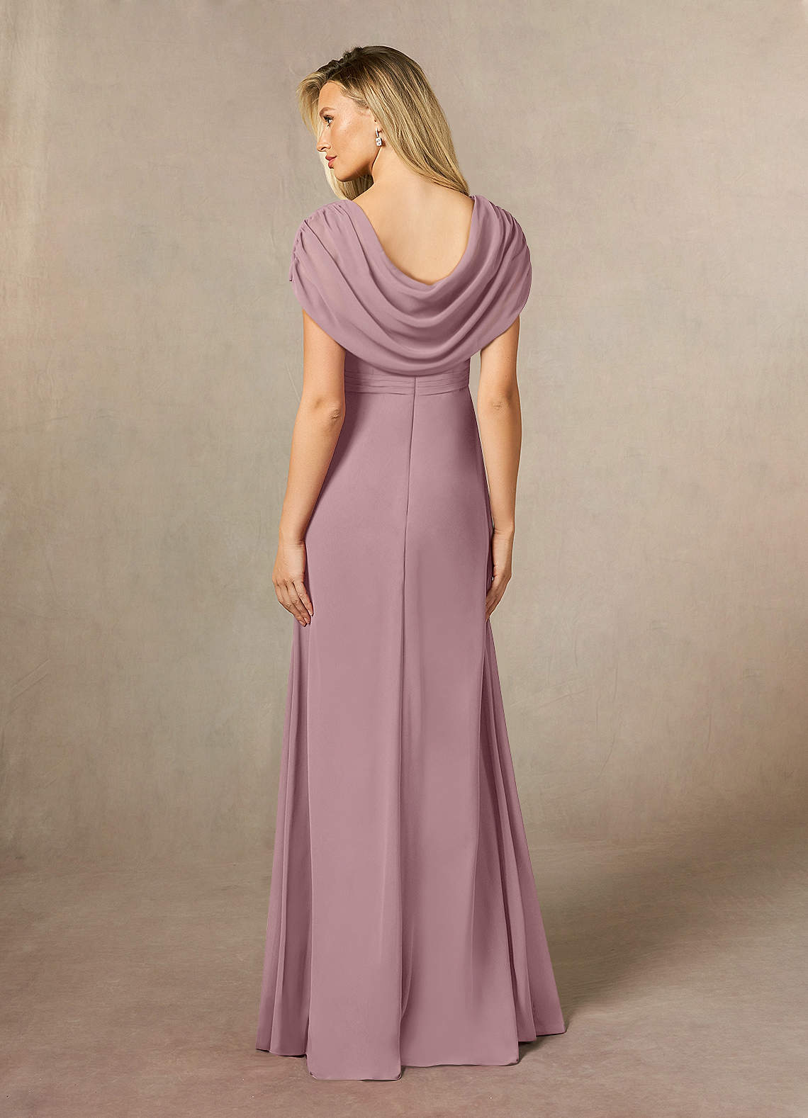 Azazie Mary Mother of the Bride Dresses Dusty Rose A-Line Side Slit Chiffon Dress image2