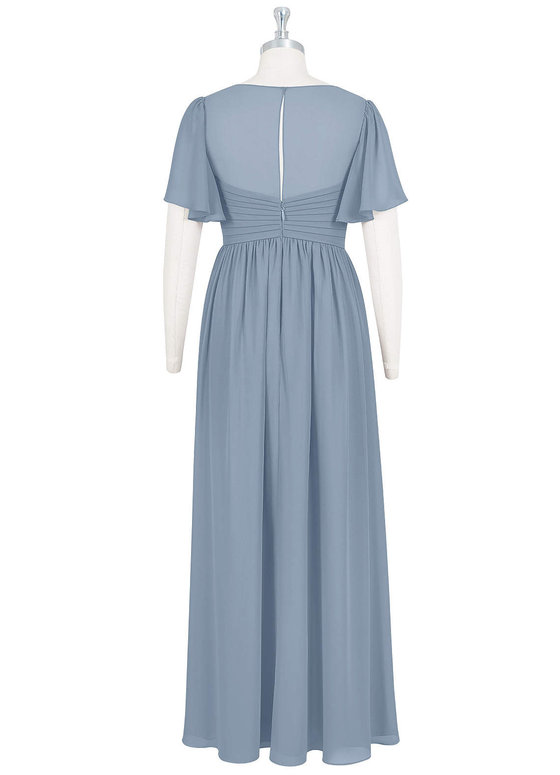 Azazie Verna Maternity Bridesmaid Dresses A-Line V-Neck Ruched Chiffon Floor-Length Dress image7