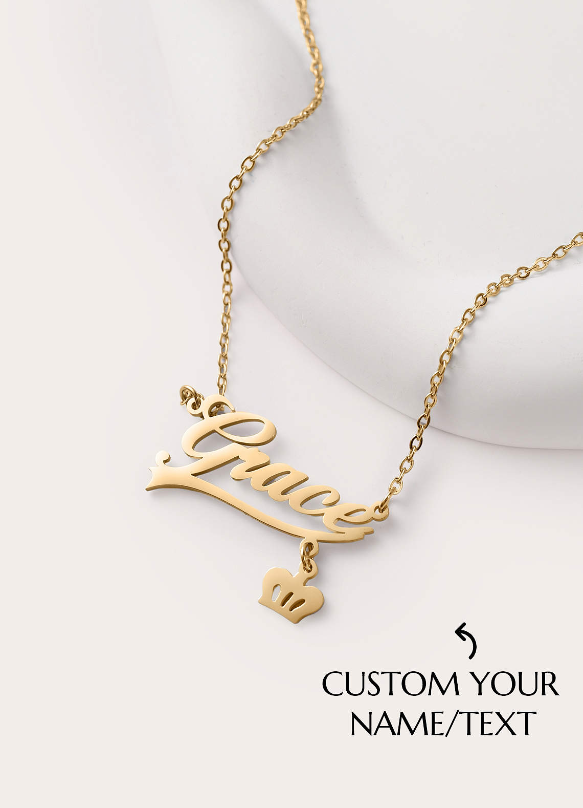 front Collar con nombre personalizado y corazón