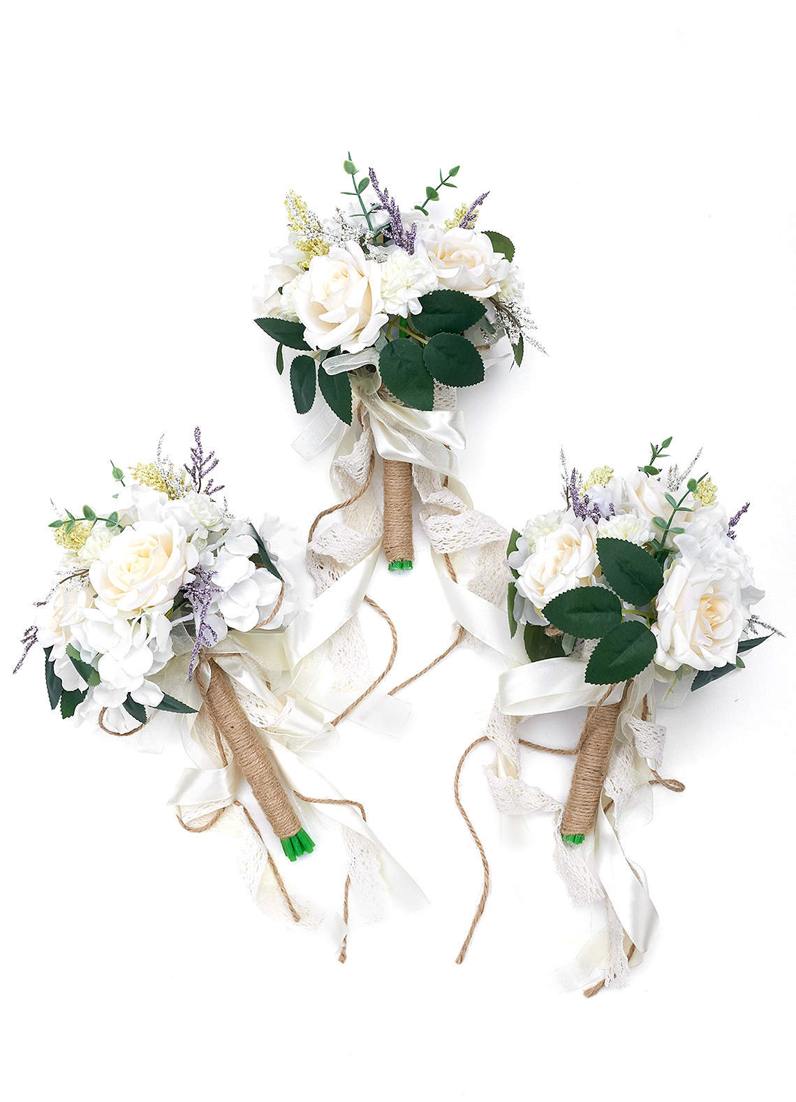 front 3PC Bridal and Bridesmaids Bouquets