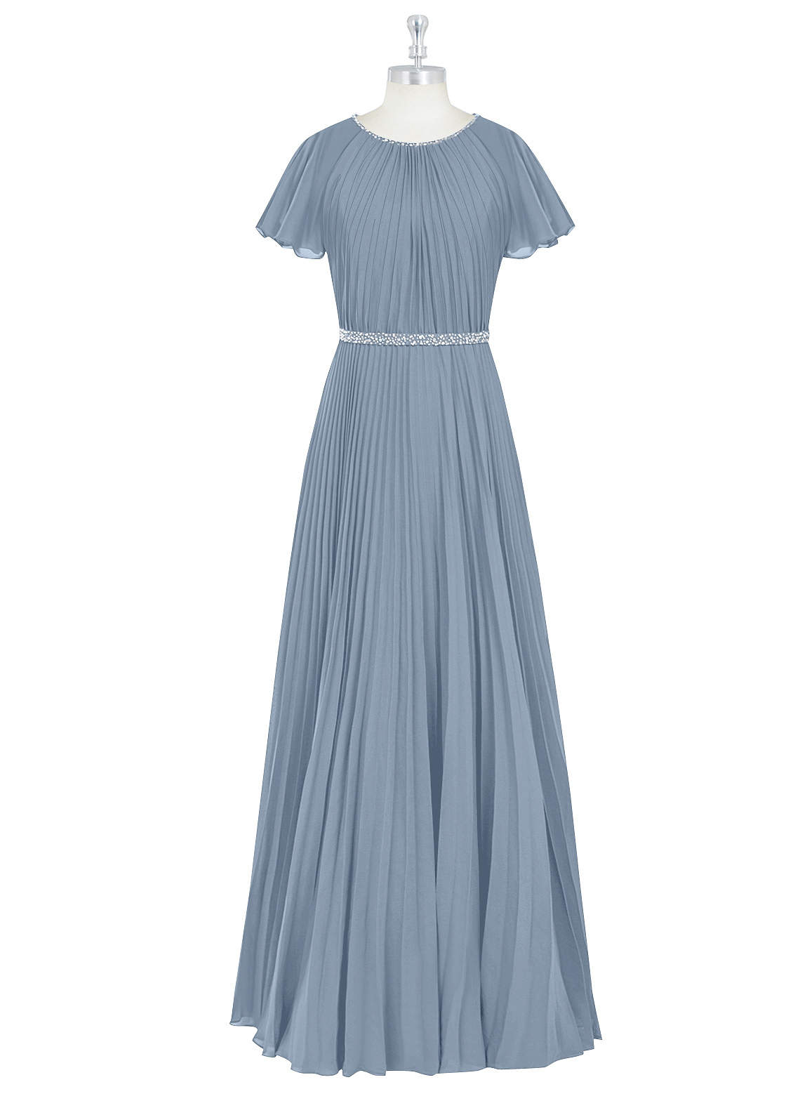 Azazie Kara Modest Bridesmaid Dresses A-Line Pleated Chiffon Floor-Length Dress image6