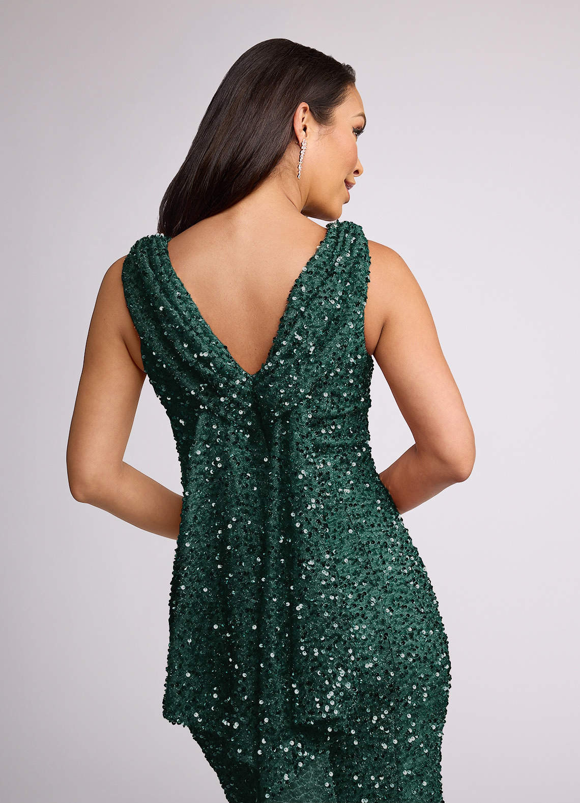 Upstudio Globe Mother of the Bride Dresses Pine Mermaid Ruched Sequins Dress image4