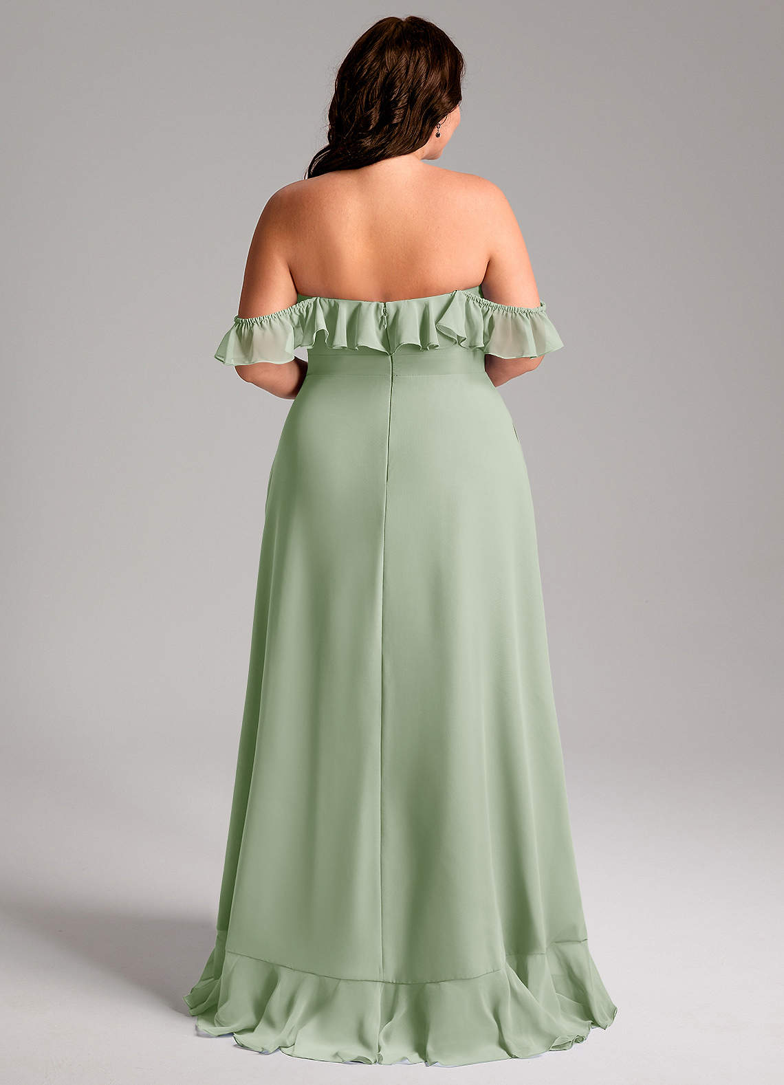 Azazie Lyra Bridesmaid Dresses Dusty Sage A-Line Chiffon Convertible Dress image11