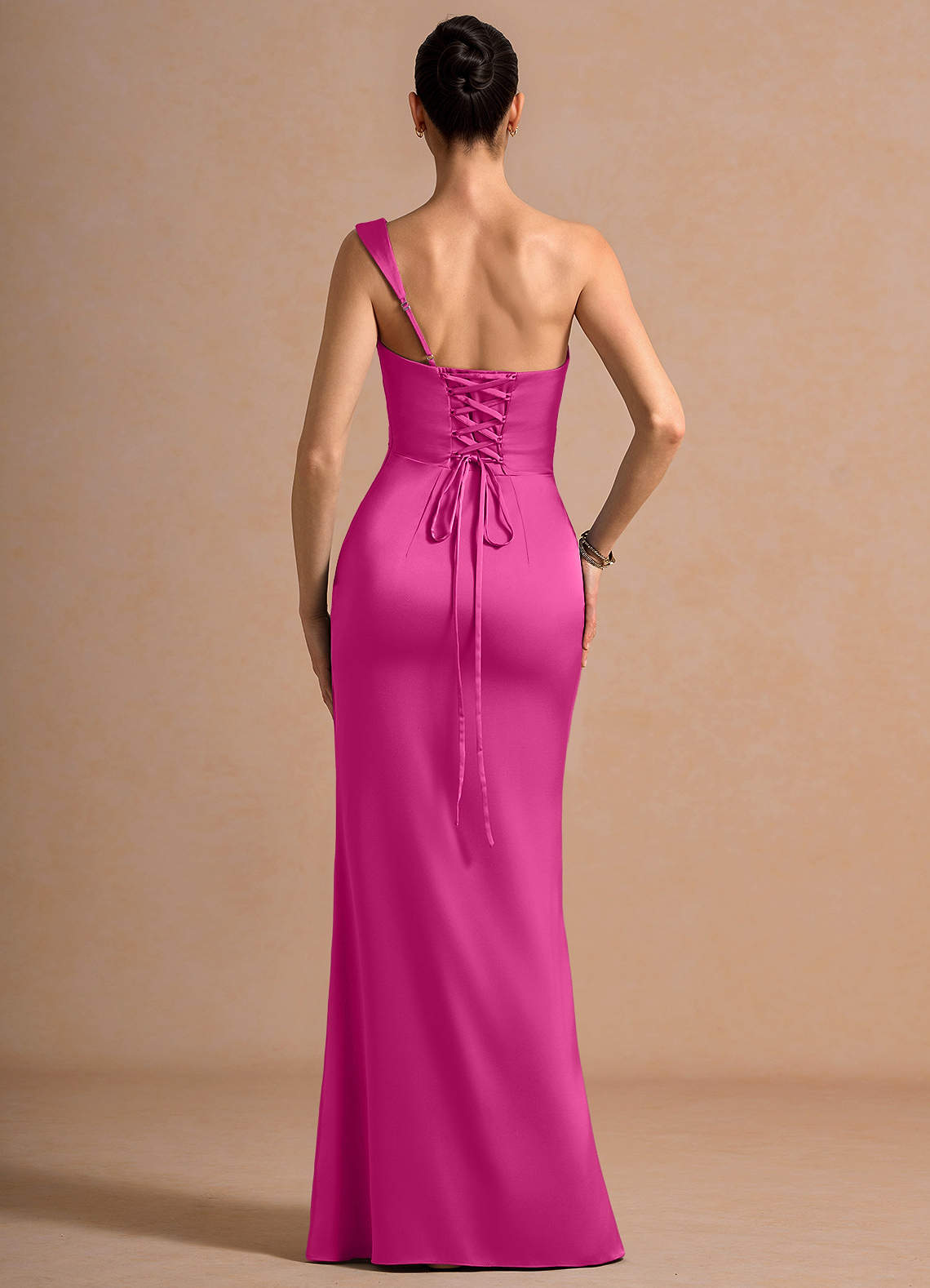 hot pink maxi dress formal Jovani -D5079 Strapless Gown with Sparkling Embellished Bodice 14 / HOT-PINK