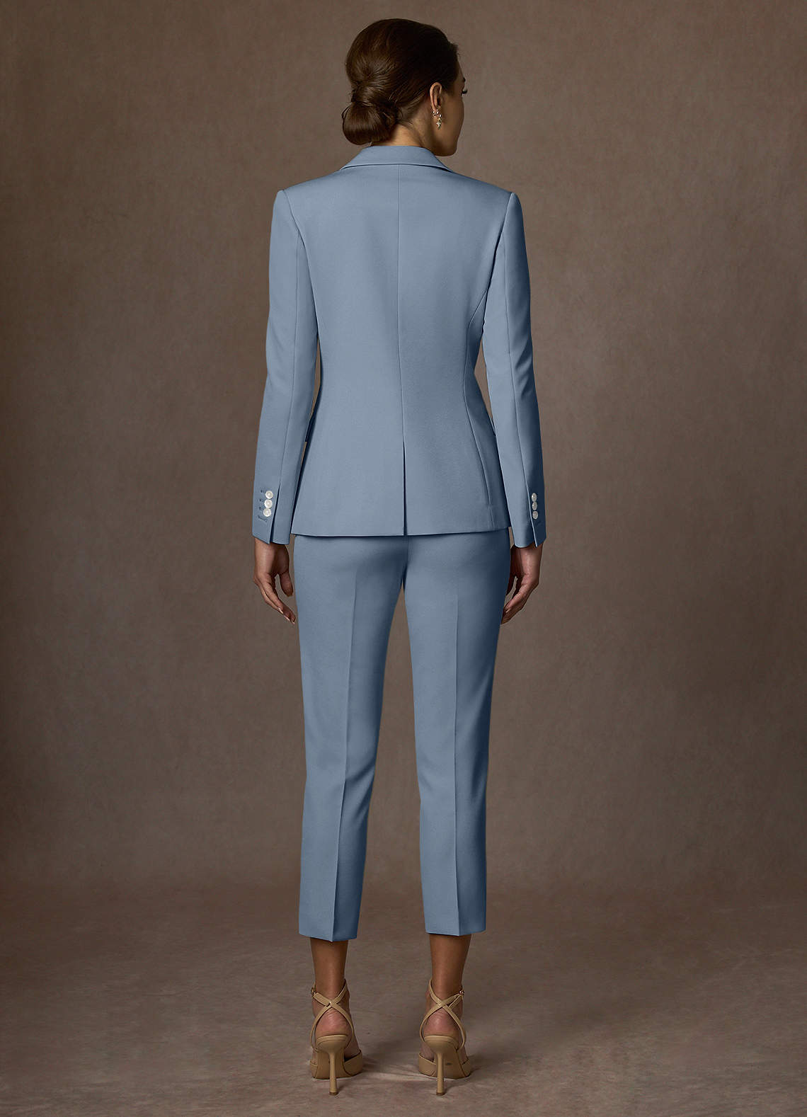 front Kennedy Dusty Blue Structured Stretch Dress Pants