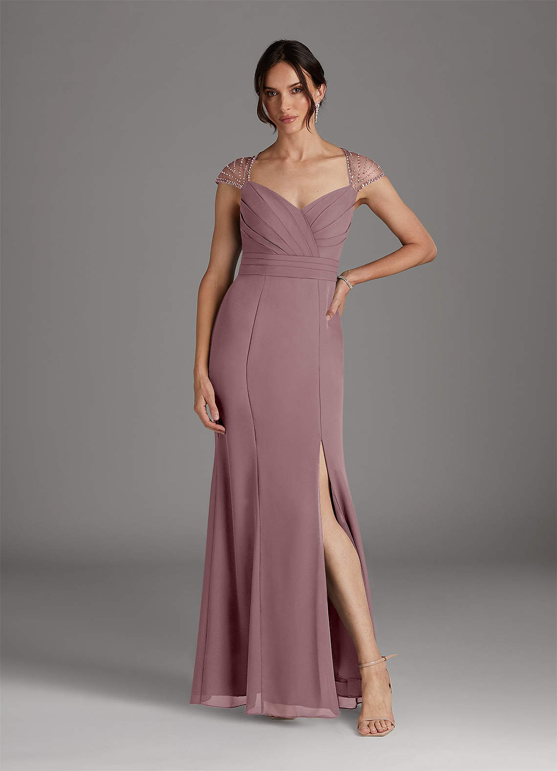 champagne gold formal dress MACloth Mermaid Straps V Neck Sequin Prom Dress Champagne Evening Formal Gown Champagne / Tea Length / US10
