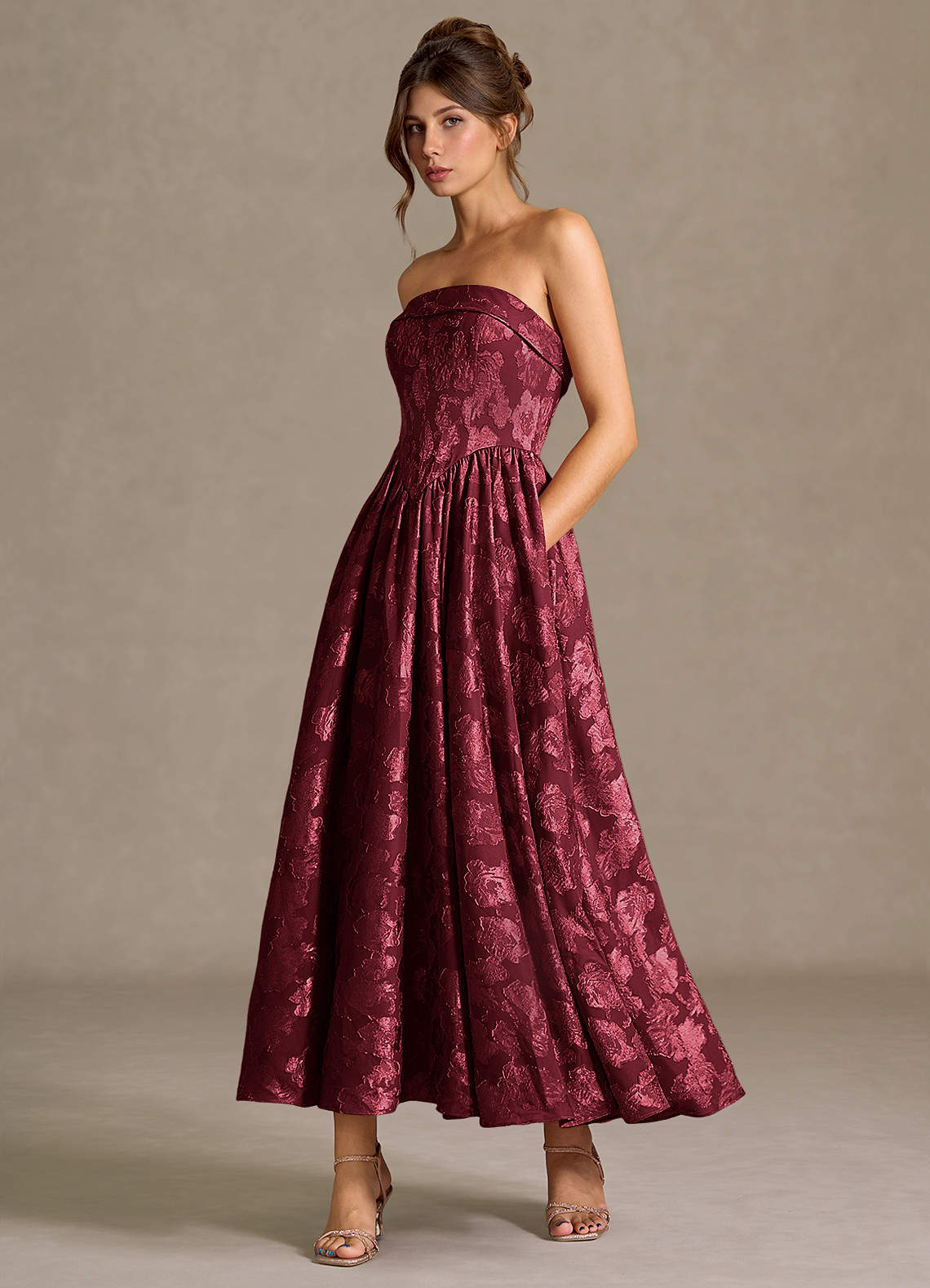 knee length dresses for ladies Marilyn Maxi Dress Wine main image 1