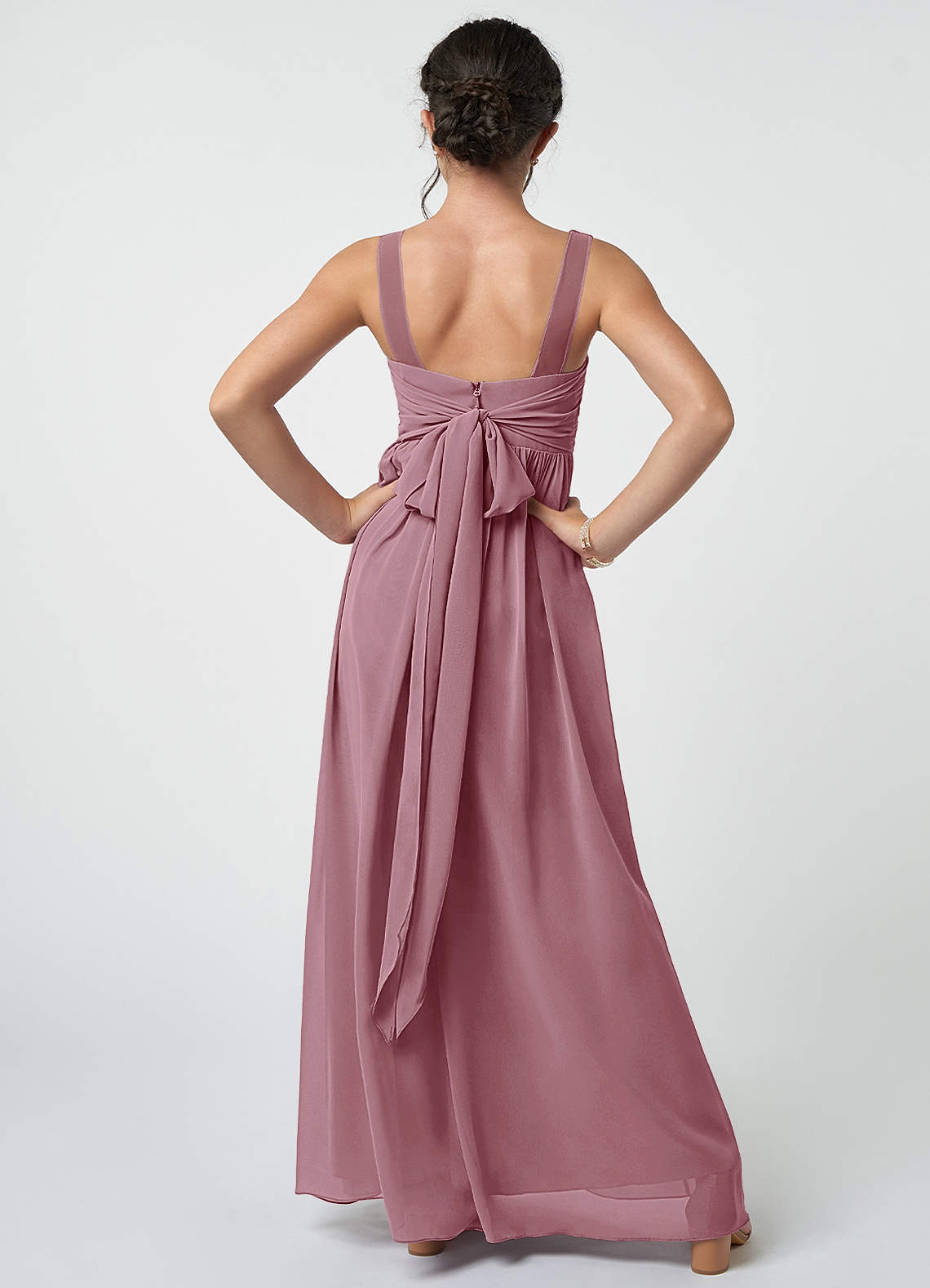 Azazie Kora Junior Bridesmaid Dress in Vintage Mauve | Azazie AU