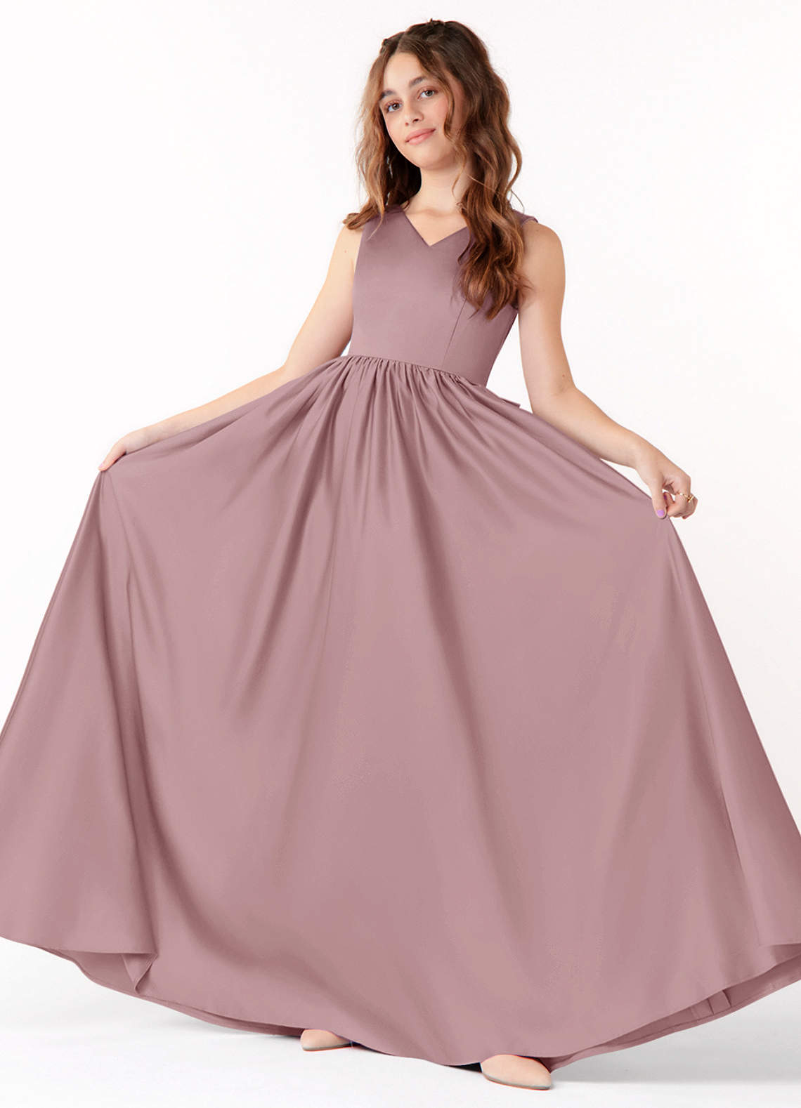 dusty rose junior bridesmaid dresses