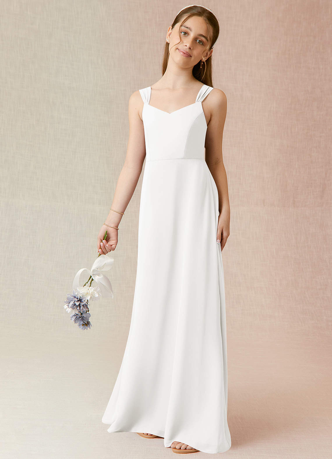 Jr bridesmaid sales dresses white