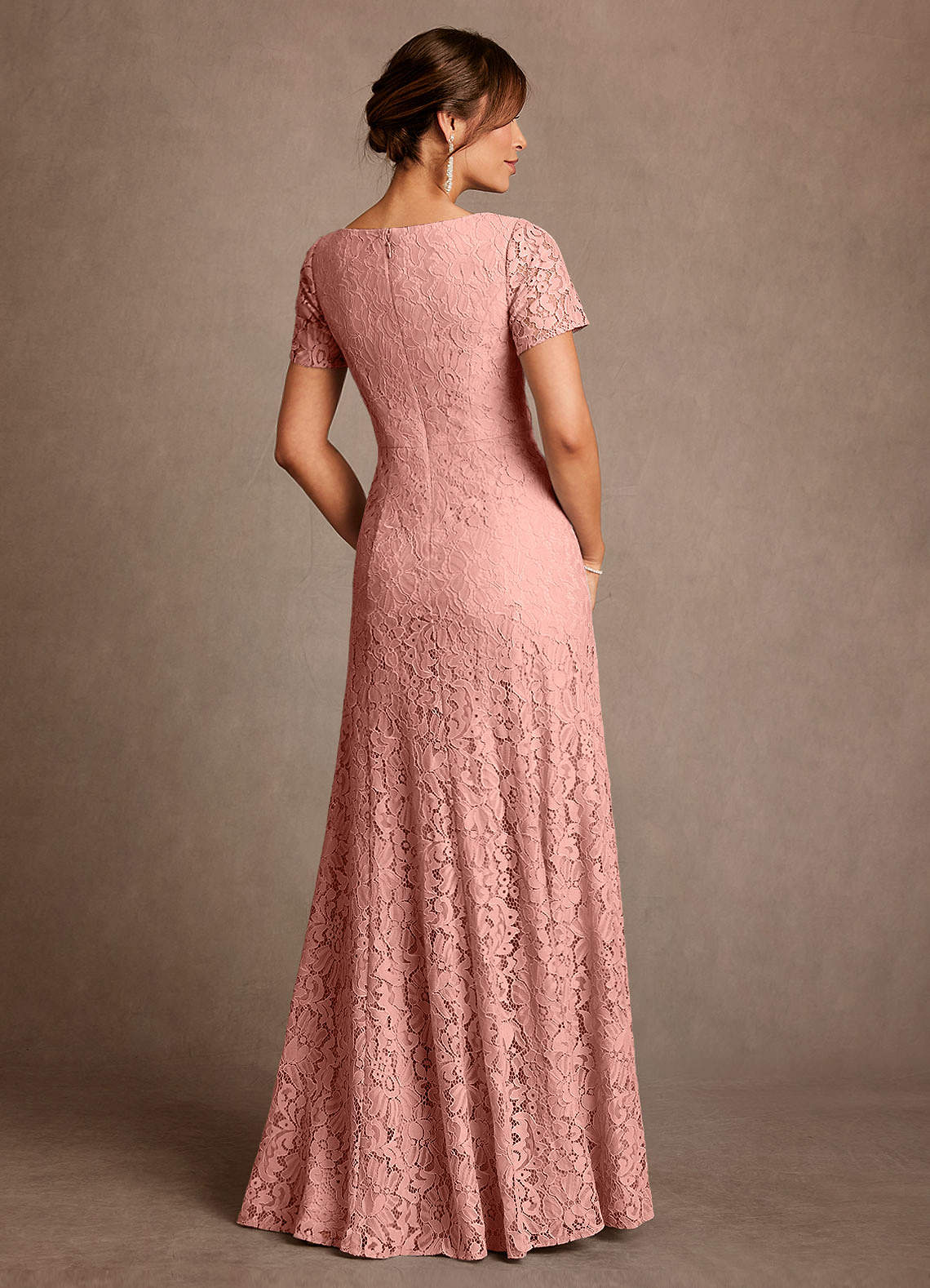Azazie Sheffield Final Sale Rosette A-Line Lace Chiffon Dress image2
