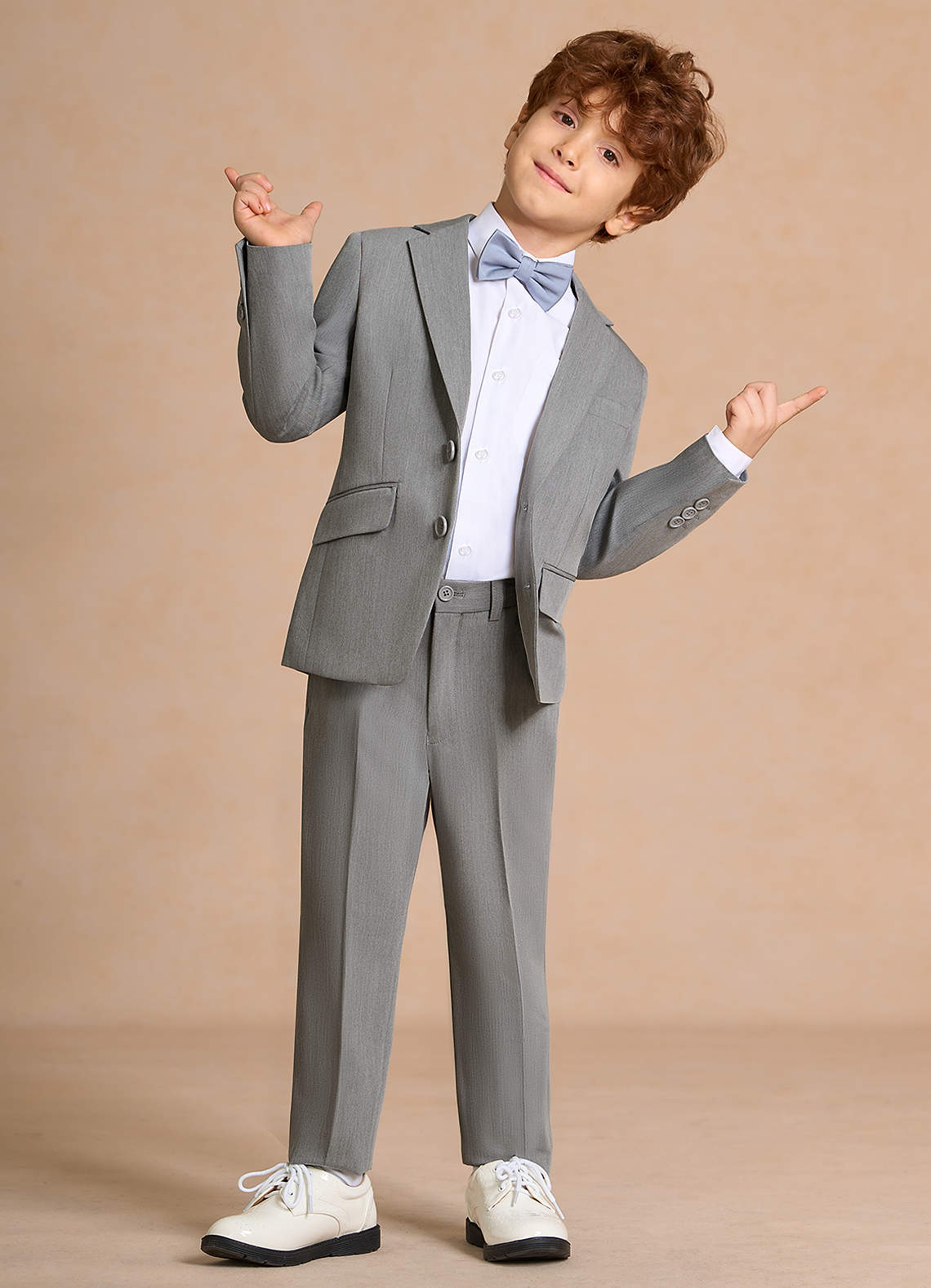 front Oliver Boys Grey 2-Piece Suit