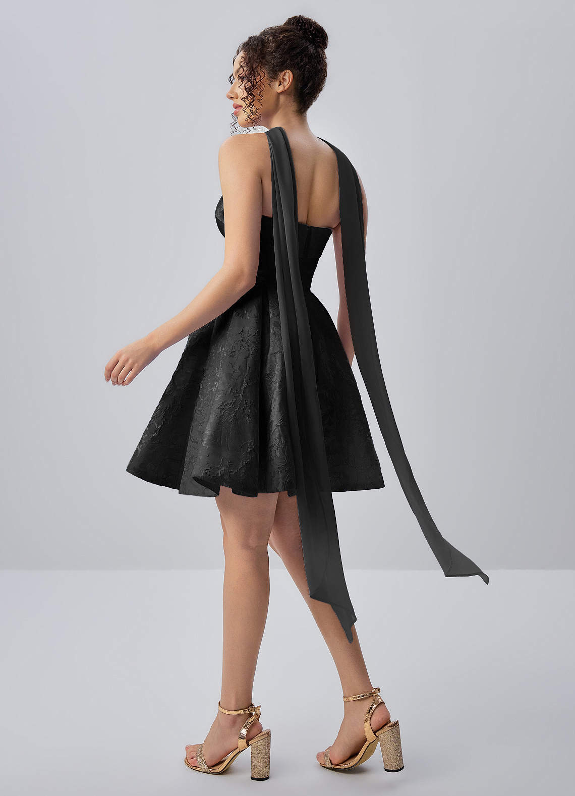 chiffon black mini dress Azazie A-Line Quinceañera Damas Dresses Lace Up Jacquard Straight Womens dresses Size:SMALL 2/4 Mens Prom:Dressy Monse Women's Rectangle Cowl flowing out into a