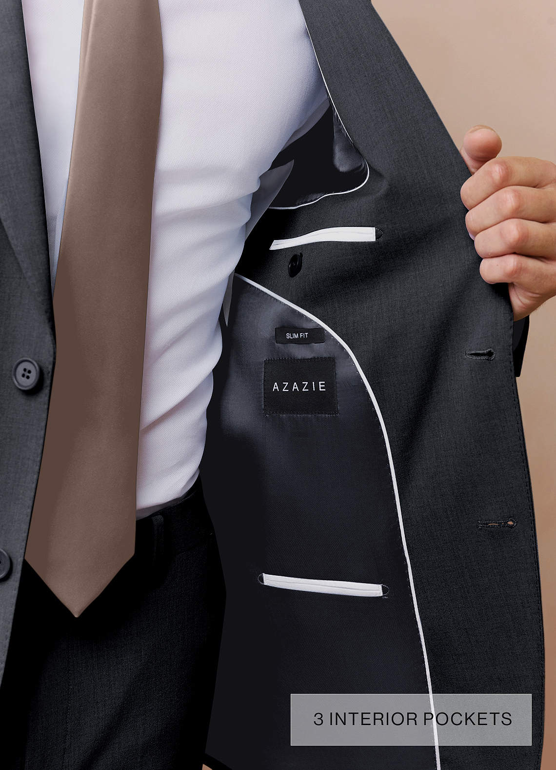 front Savile Charcoal Wool Blend Suit