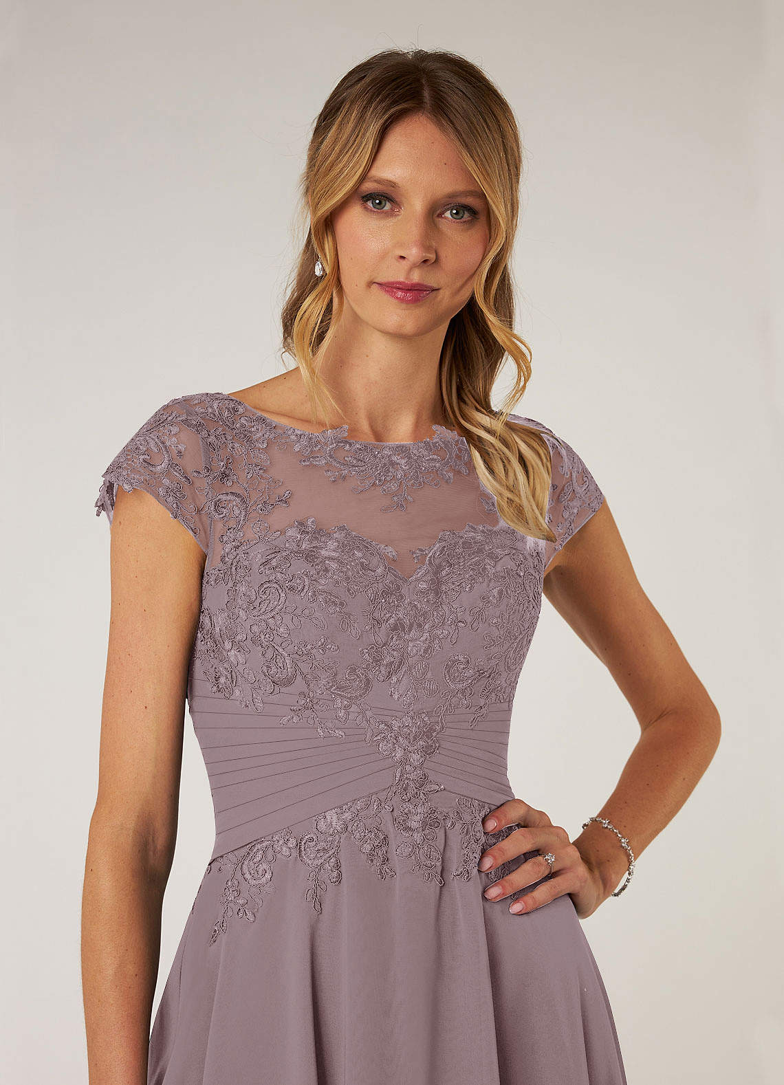 Azazie Shonda Dusk Lace Chiffon Dress Azazie