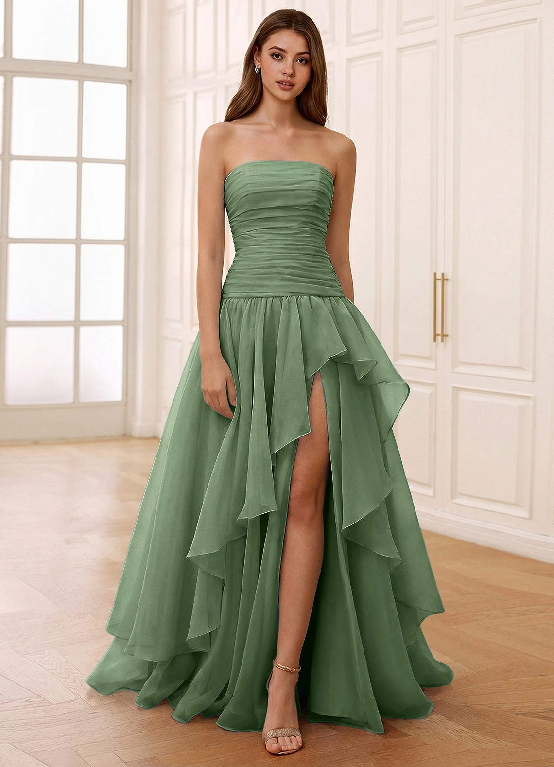 mint green cocktail dress Mint Green Chiffon Long Prom Dress Charming Evening Dress – luladress