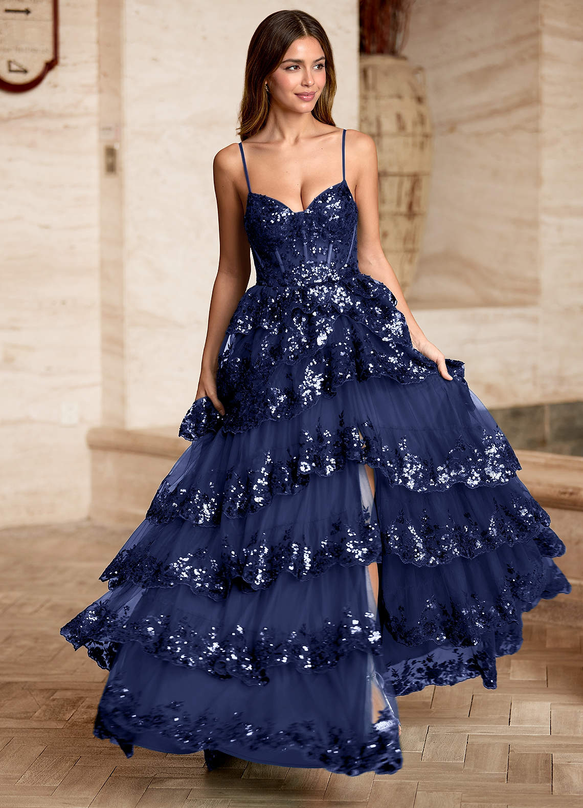 strapless open back dress Faviana Strapless Ruffle Prom Dress E11087