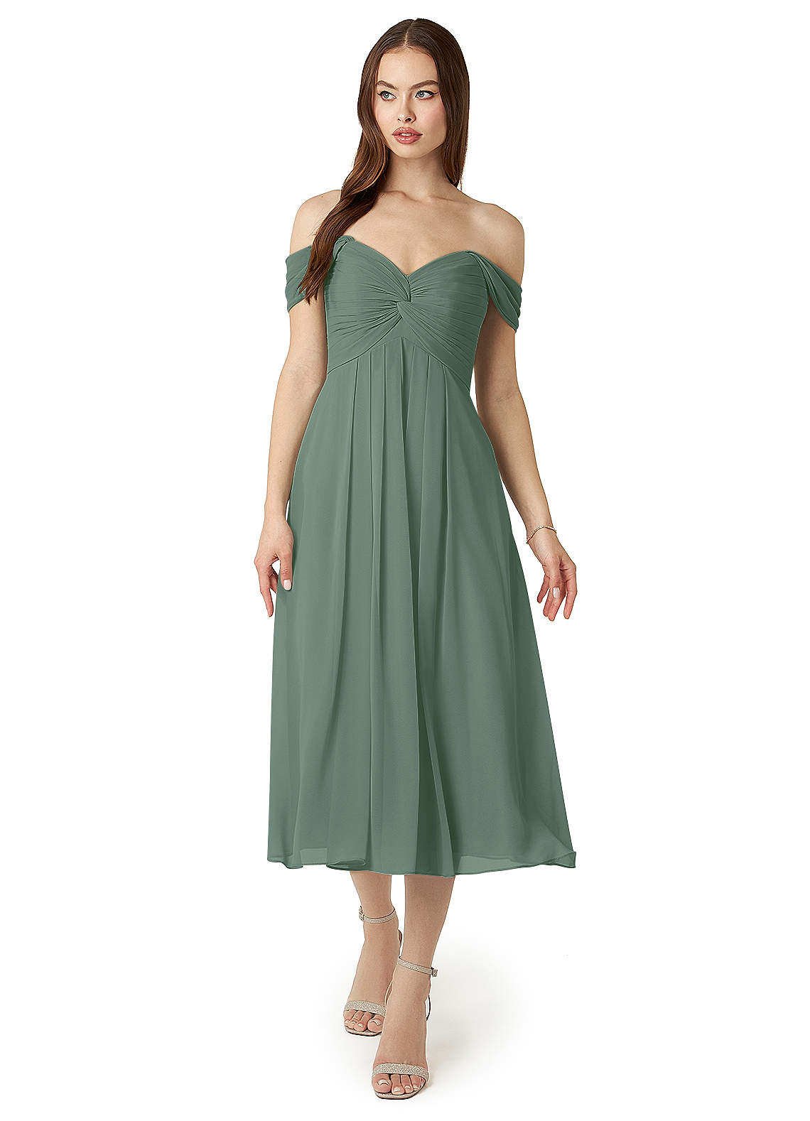 Azazie Vicenta Final Sale Vintage Mauve A-Line Off the Shoulder Chiffon Convertible Dress image1