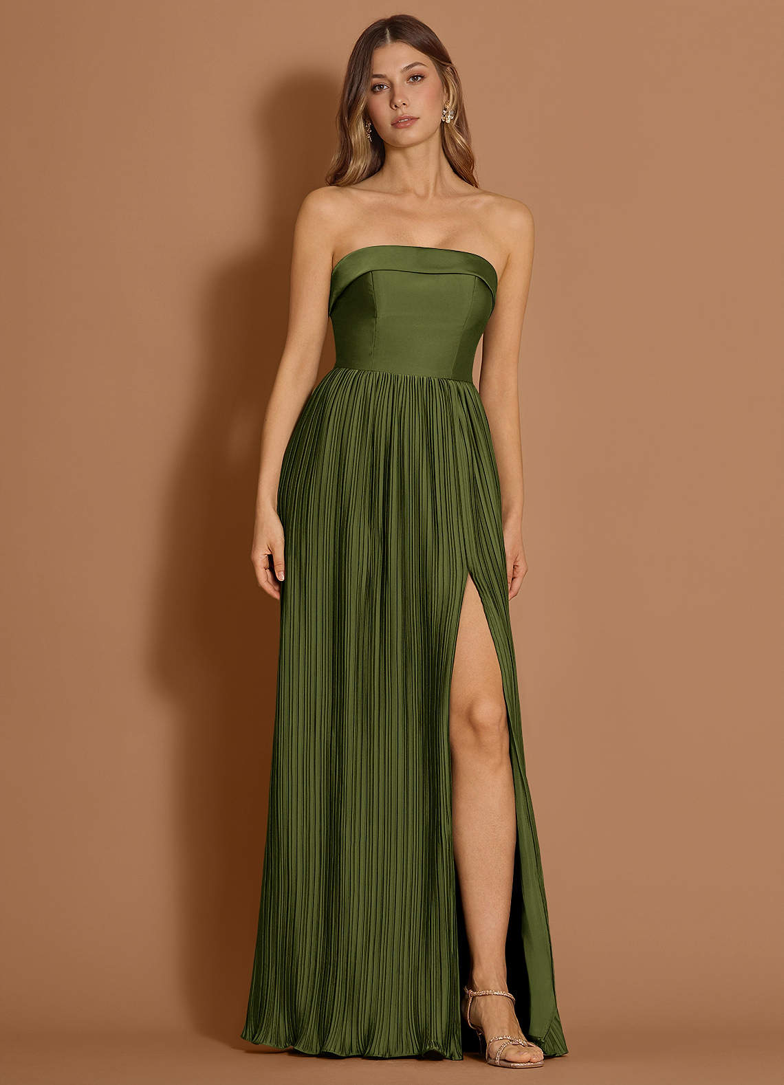 Nayeli Olive Maxi Dress Ready to Ship | Azazie
