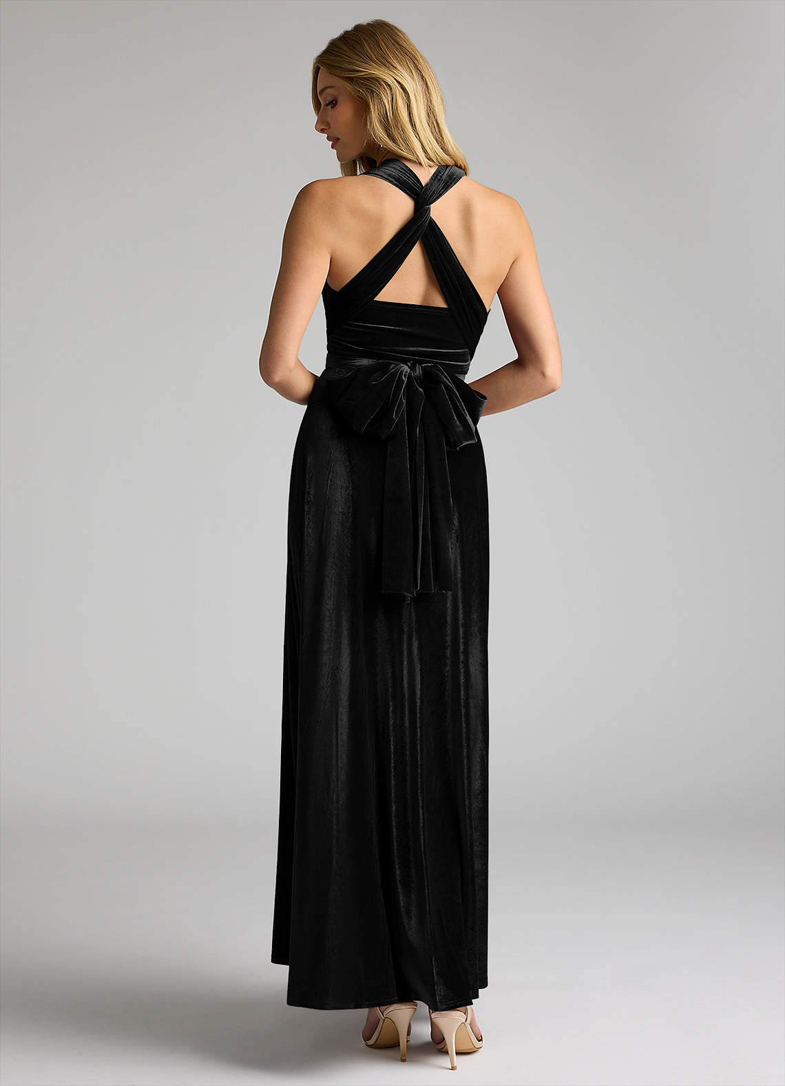 Azazie Infinity Velvet Wrap A Line Dress