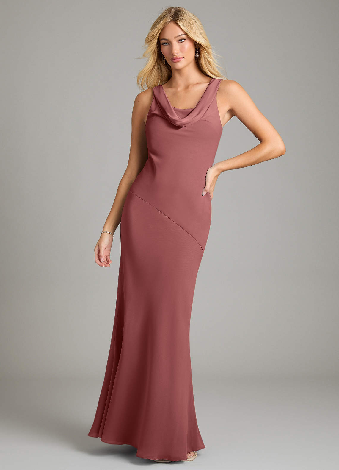 Azazie Rylina Bridesmaid Dresses Amethyst Mermaid Pleated Chiffon Dress image1