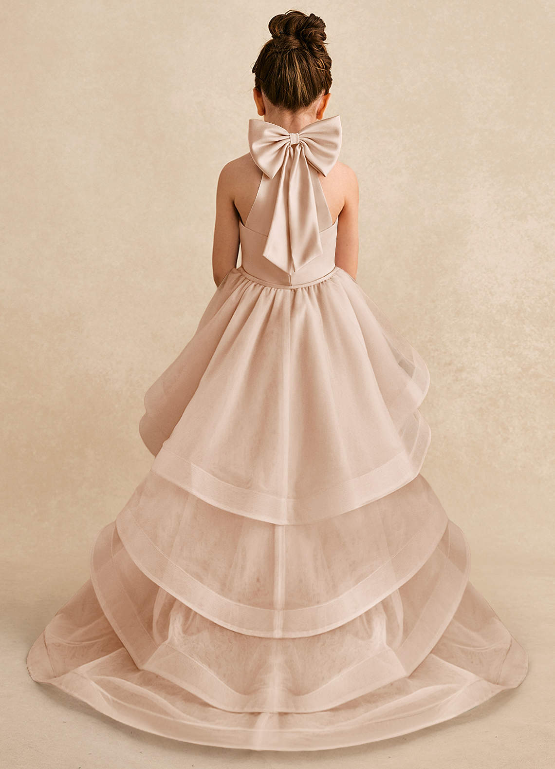 Azazie Bev Flower Girl Dresses English Rose A-Line Convertible Tulle Dress image1
