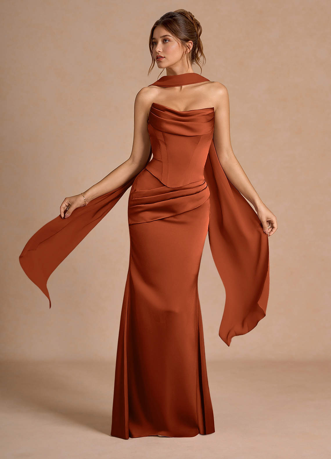 Sorrel Rust Corset Two-Piece Sets image1