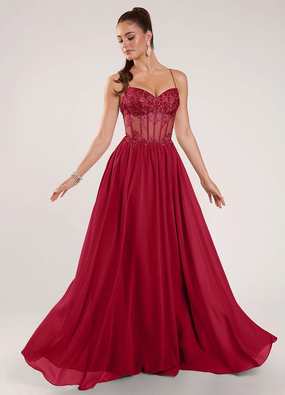 Thalyago Burgundy Beading Lace Satin Faced Chiffon Prom Dress Prom and Homecoming Dresses | Azazie AU Thalyago Burgundy Beading Lace Satin Faced Chiffon Prom Dress Prom and Homecoming Dresses | Azazie AU