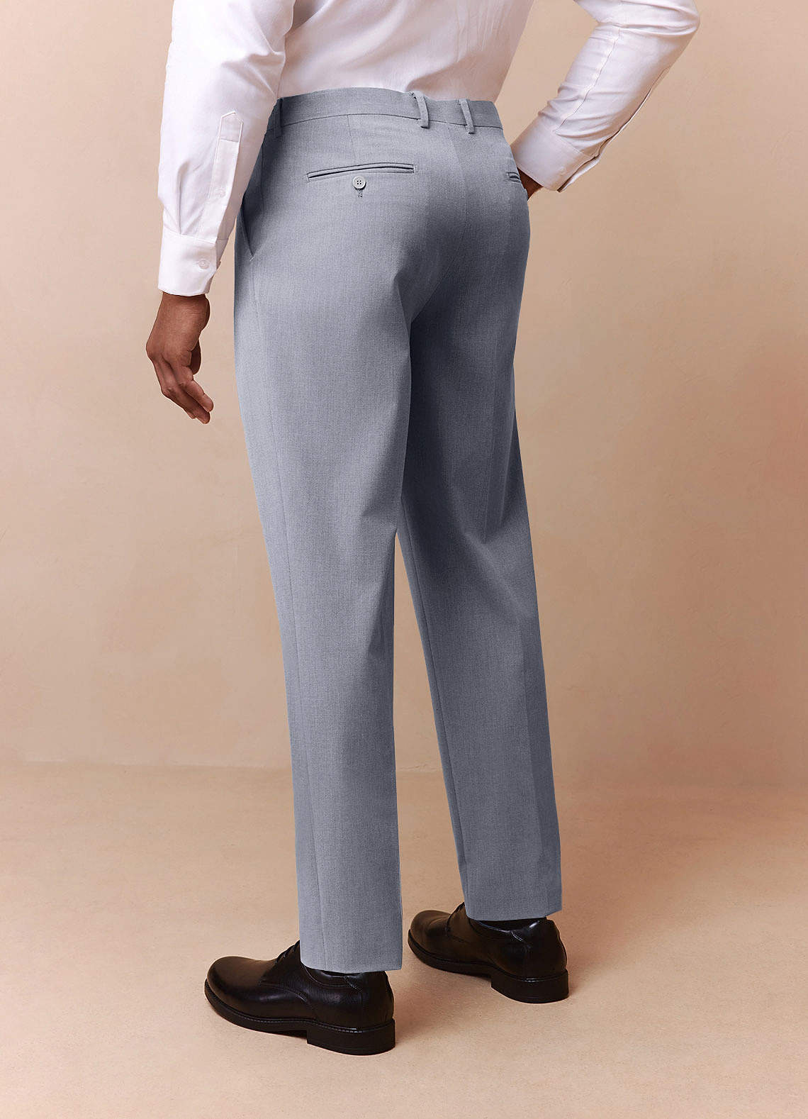 front Savile Grey Wool Blend Dress Pants