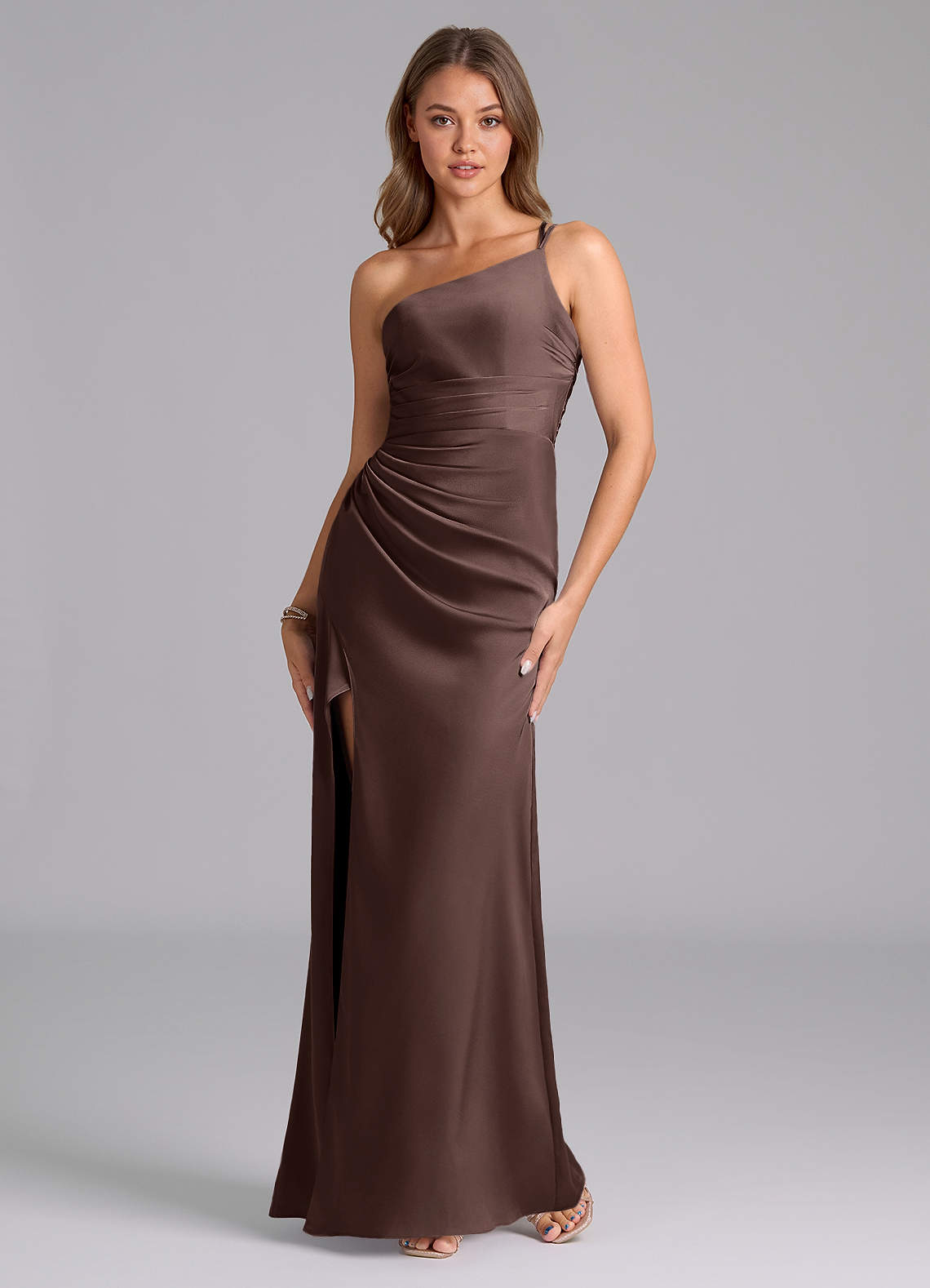 azazie eren stretch satin dress Azazie Eren