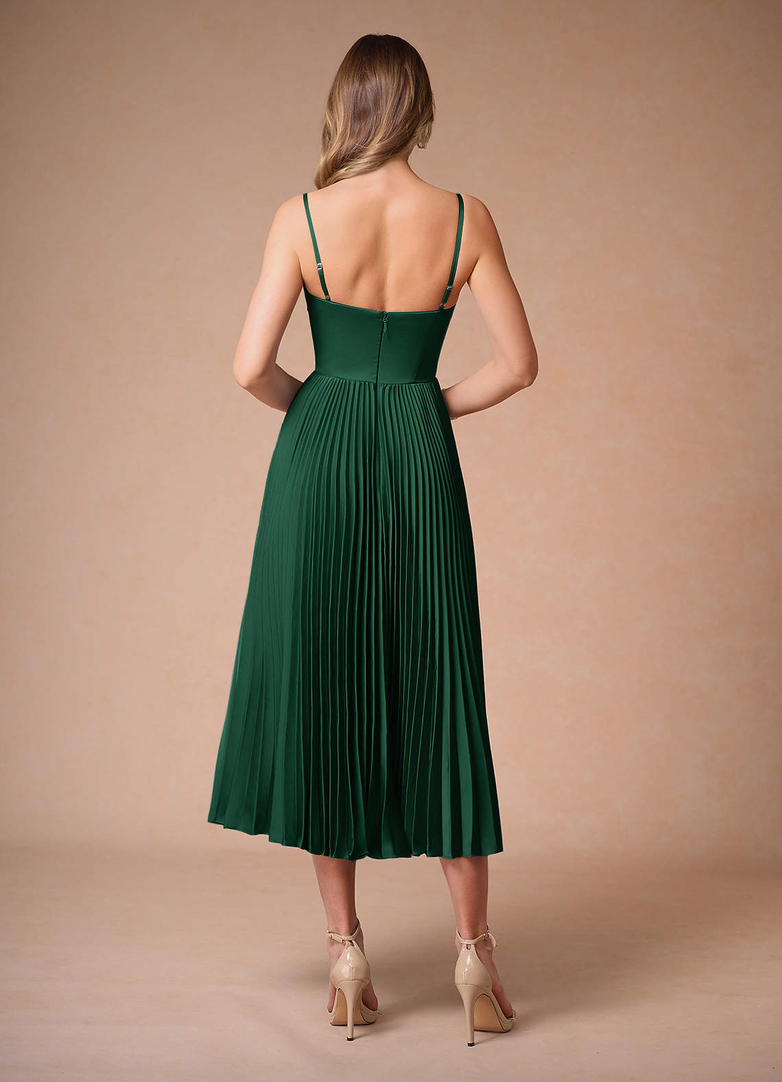 emerald green pleated midi dress Baltic Born Womens Mindy Pleated Dress | Emerald