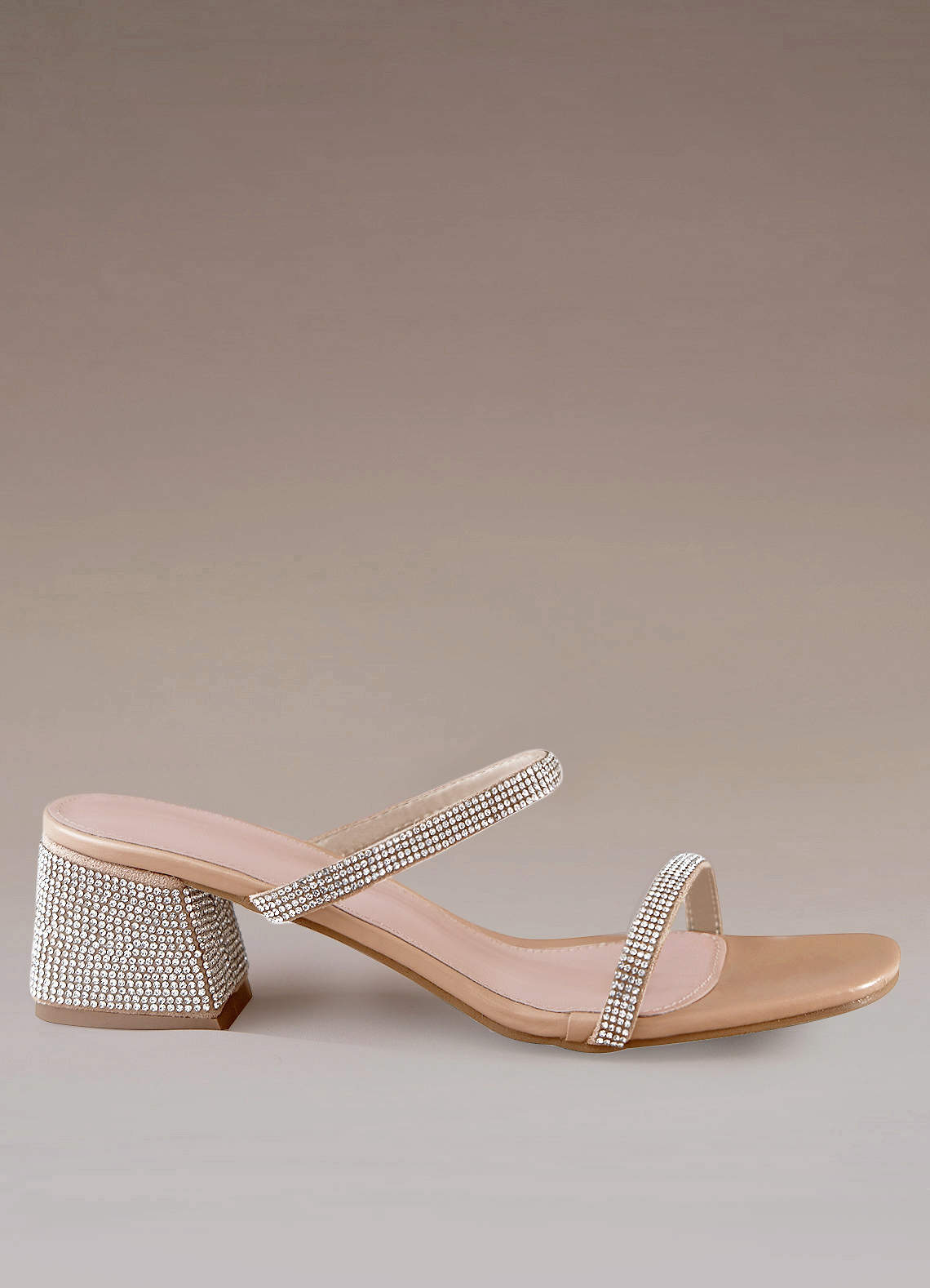Heeled sandals with rhinestone straps - Women