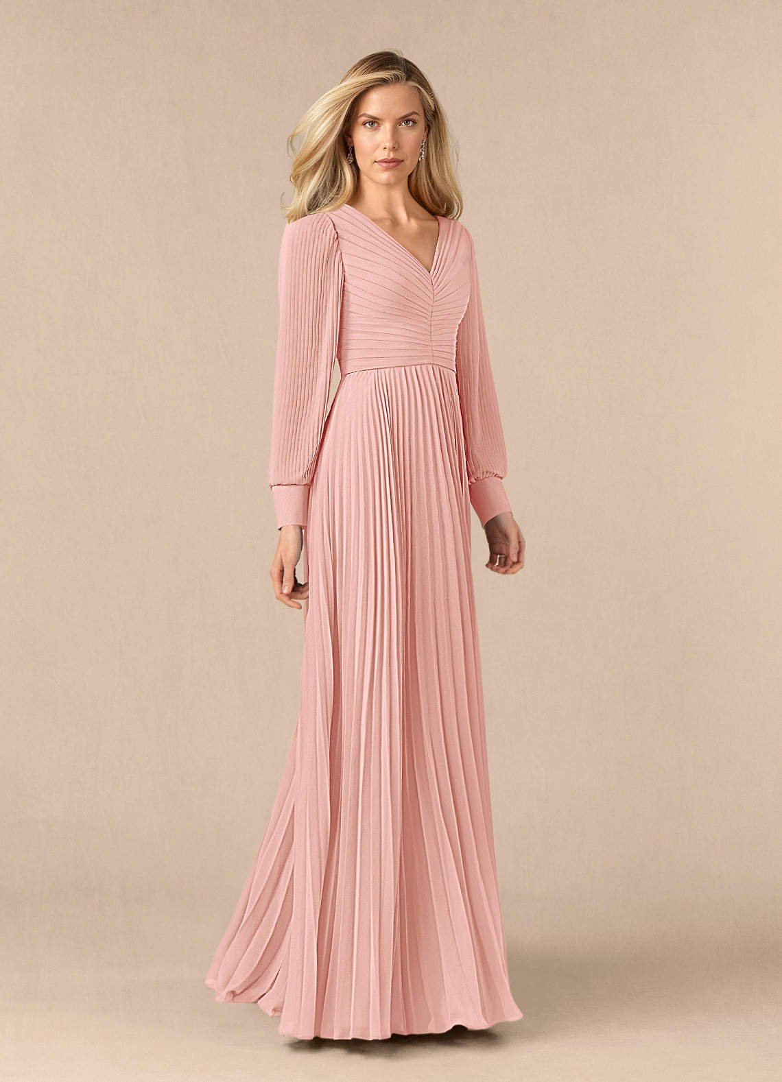 Azazie Zina Mother of the Bride Dresses Rosette A-Line Pleated Chiffon Dress image1