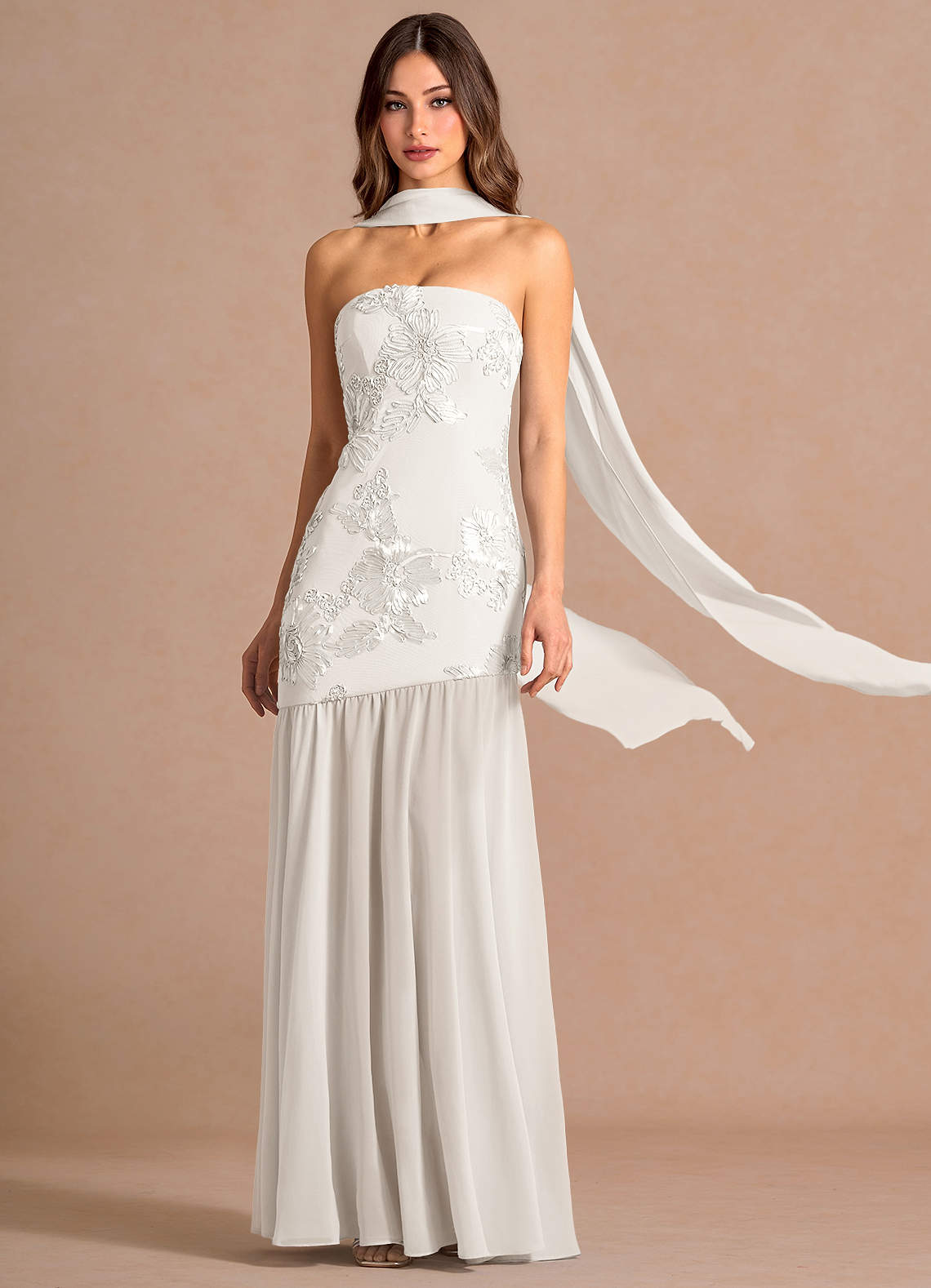 Nerissa Cloud White Maxi Dress | Azazie