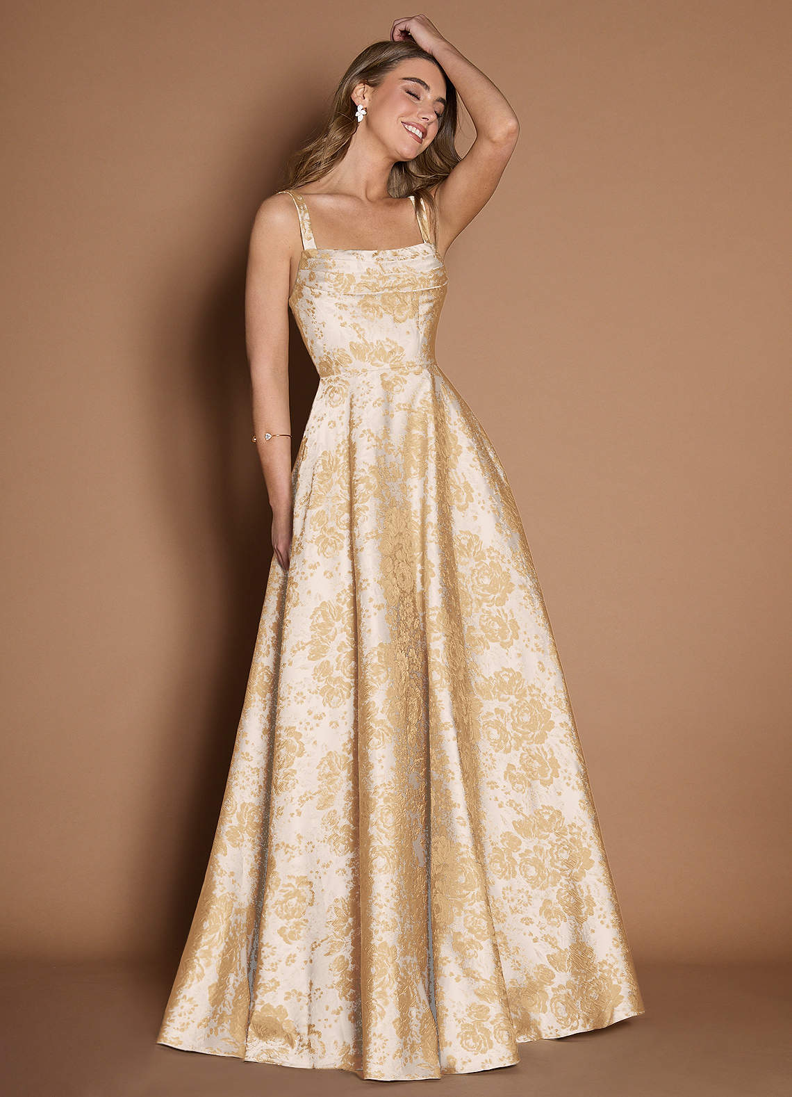 vintage champagne dress Retro Champagne 50s Tea Length Lace Formal Wedding Dress Size 20W / Champagne